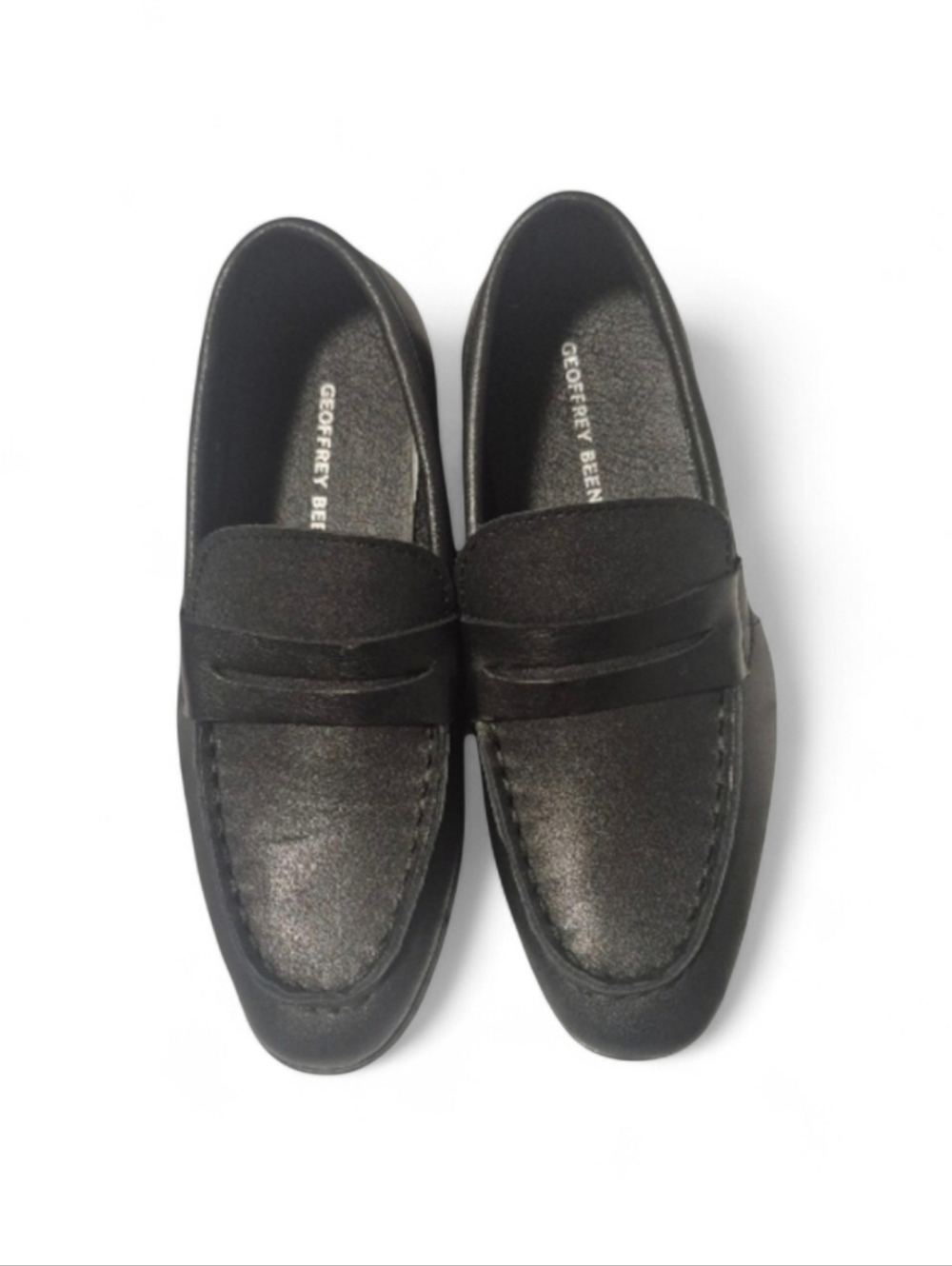 Geoffrey Beene Leather Black Kids Penny Loafers Sz 8.5 Toddler, Like New